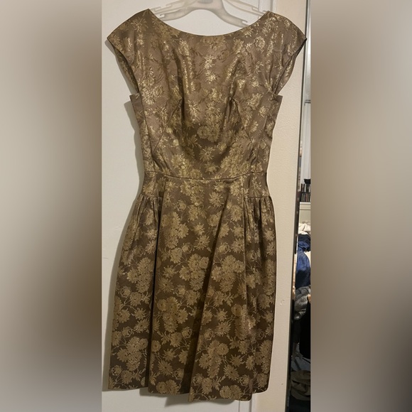 1950s vintage gold brocade dress - Picture 1 of 2